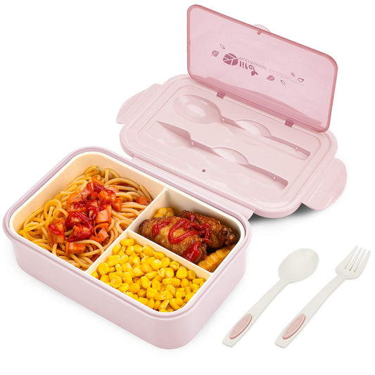 Bibury Porta Pranzo, Lunch Box Prova di Perdite, Bento Box con 3 Scomparti e Posate(Forchetta e Cucchiaio), Portapranzo, Sicuri per Microonde e Lavastoviglie - Blu