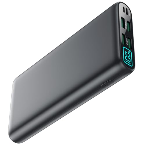 Trswyop Power Bank 27000mAh,[Unico 5 uscite & 0-100% LCD Display] Caricatore Portatile Ricarica Rapida PD 3.0A Powerbank USB C Batteria Esterna per iPhone 15 14 13 12 Pro Max Samsung S23 S22 Huawei