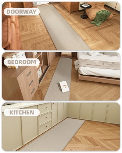 Color G Tappeto Cucina Antiscivolo Lavabile, Tappeti Cucina Tessuto, Passatoia Cucina Assorbente, Tappeto Runner Facile da Pulire, Tappeti per Cucina, Sala da Pranzo, Lavanderia (Beige, 43x120cm)