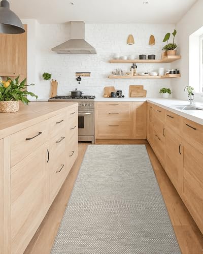Color G Tappeto Cucina Antiscivolo Lavabile, Tappeti Cucina Tessuto, Passatoia Cucina Assorbente, Tappeto Runner Facile da Pulire, Tappeti per Cucina, Sala da Pranzo, Lavanderia (Beige, 43x120cm)