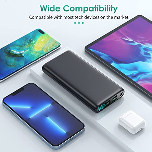 Trswyop Power Bank 27000mAh,[Unico 5 uscite & 0-100% LCD Display] Caricatore Portatile Ricarica Rapida PD 3.0A Powerbank USB C Batteria Esterna per iPhone 15 14 13 12 Pro Max Samsung S23 S22 Huawei