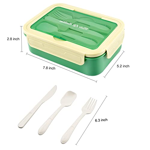 Bibury Porta Pranzo, Lunch Box Prova di Perdite, Bento Box con 3 Scomparti e Posate(Forchetta e Cucchiaio), Portapranzo, Sicuri per Microonde e Lavastoviglie - Blu