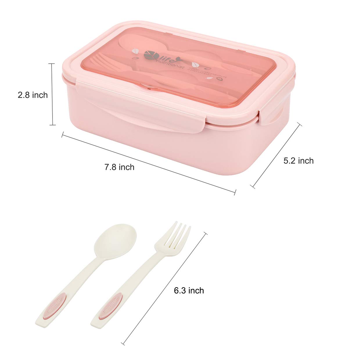 Bibury Porta Pranzo, Lunch Box Prova di Perdite, Bento Box con 3 Scomparti e Posate(Forchetta e Cucchiaio), Portapranzo, Sicuri per Microonde e Lavastoviglie - Blu