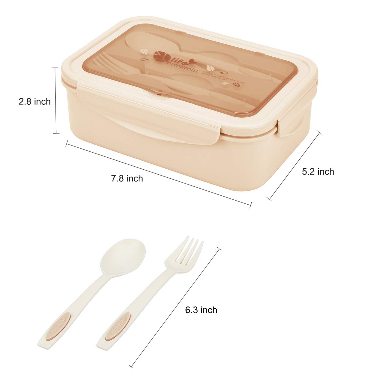 Bibury Porta Pranzo, Lunch Box Prova di Perdite, Bento Box con 3 Scomparti e Posate(Forchetta e Cucchiaio), Portapranzo, Sicuri per Microonde e Lavastoviglie - Blu