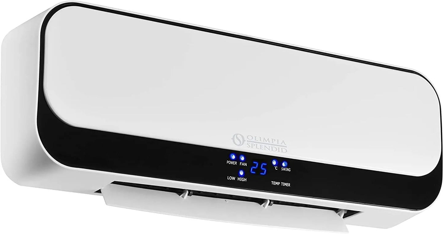 Olimpia Splendid 99364 Caldo Up T Termoventilatore Ceramico a Parete con Telecomando e Timer Settimanale 2000 W, 220-240 V, Bianco
