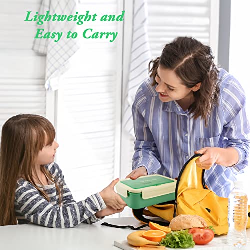Bibury Porta Pranzo, Lunch Box Prova di Perdite, Bento Box con 3 Scomparti e Posate(Forchetta e Cucchiaio), Portapranzo, Sicuri per Microonde e Lavastoviglie - Blu