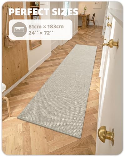 Color G Tappeto Cucina Antiscivolo Lavabile, Tappeti Cucina Tessuto, Passatoia Cucina Assorbente, Tappeto Runner Facile da Pulire, Tappeti per Cucina, Sala da Pranzo, Lavanderia (Beige, 43x120cm)