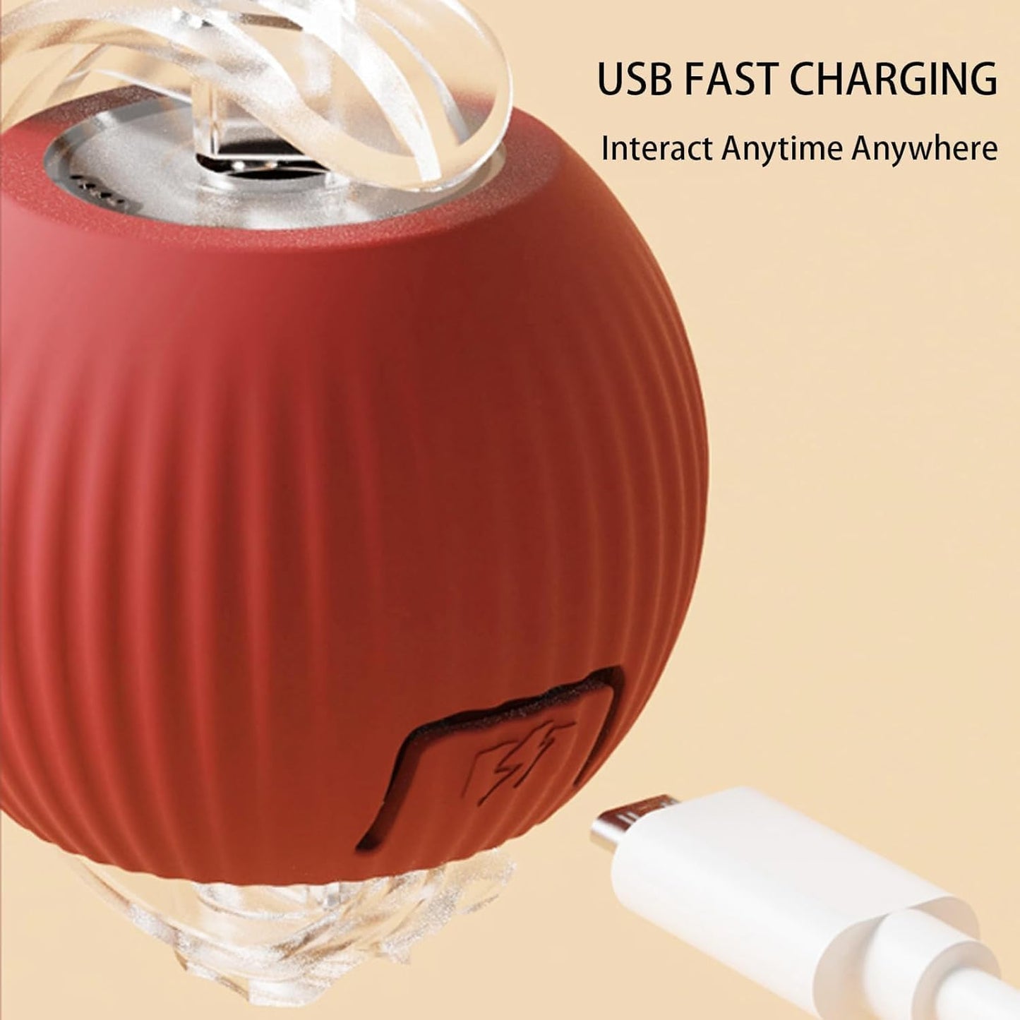 Giocattolo interattivo per gatti, palla elettrica per gatti, giocattolo per gatti, giocattolo elettrico con USB, ricaricabile, 3 modalità di lavoro, 360° Rolling Smart Ball per gatti e cani (rosso)