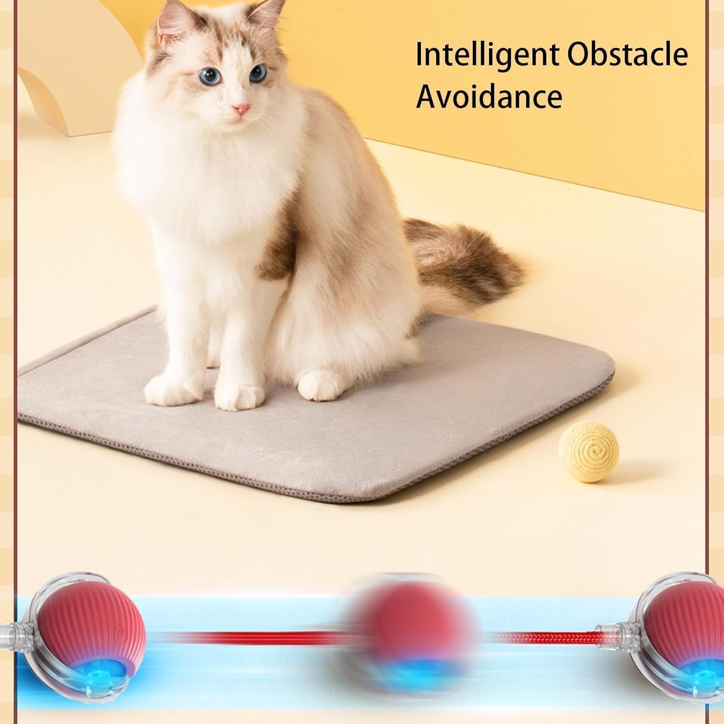 Giocattolo interattivo per gatti, palla elettrica per gatti, giocattolo per gatti, giocattolo elettrico con USB, ricaricabile, 3 modalità di lavoro, 360° Rolling Smart Ball per gatti e cani (rosso)