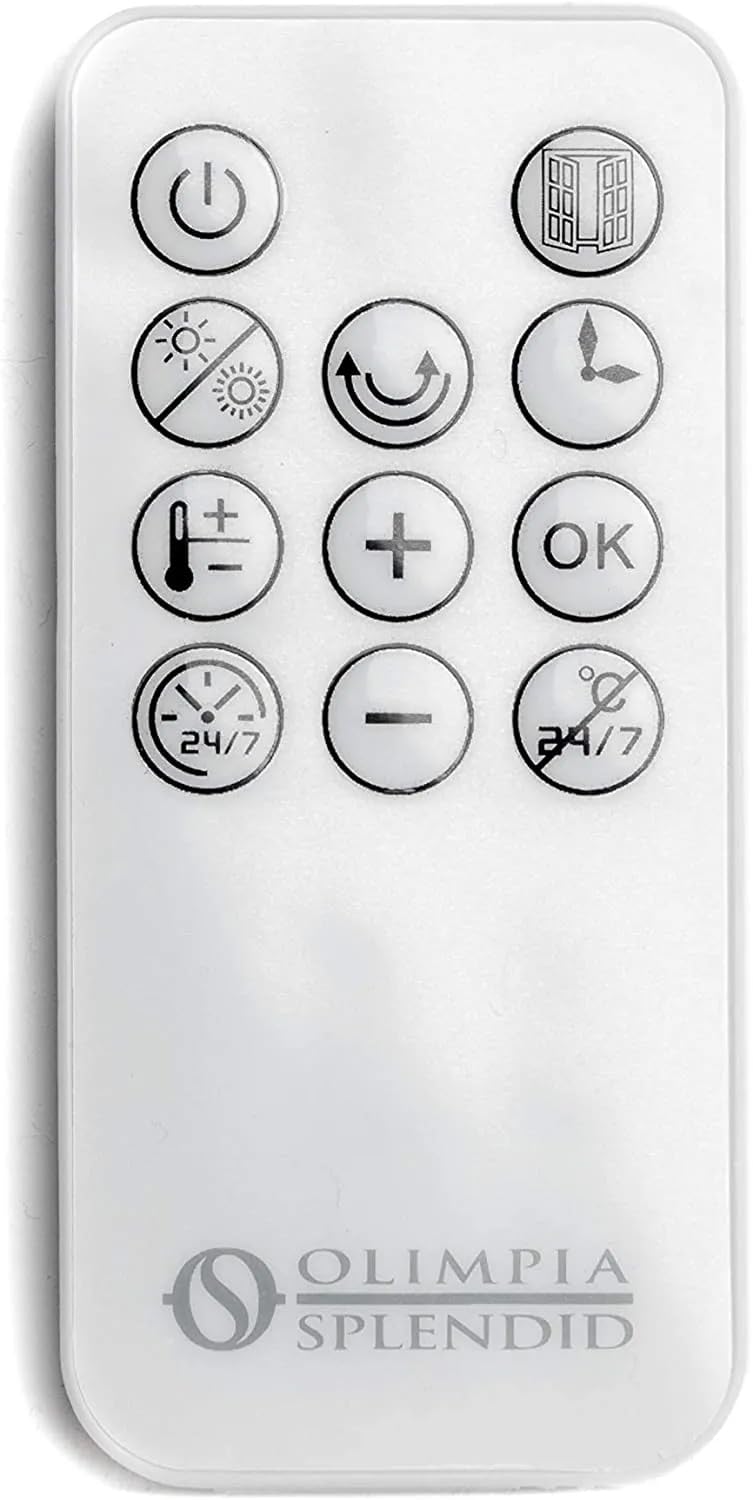 Olimpia Splendid 99364 Caldo Up T Termoventilatore Ceramico a Parete con Telecomando e Timer Settimanale 2000 W, 220-240 V, Bianco