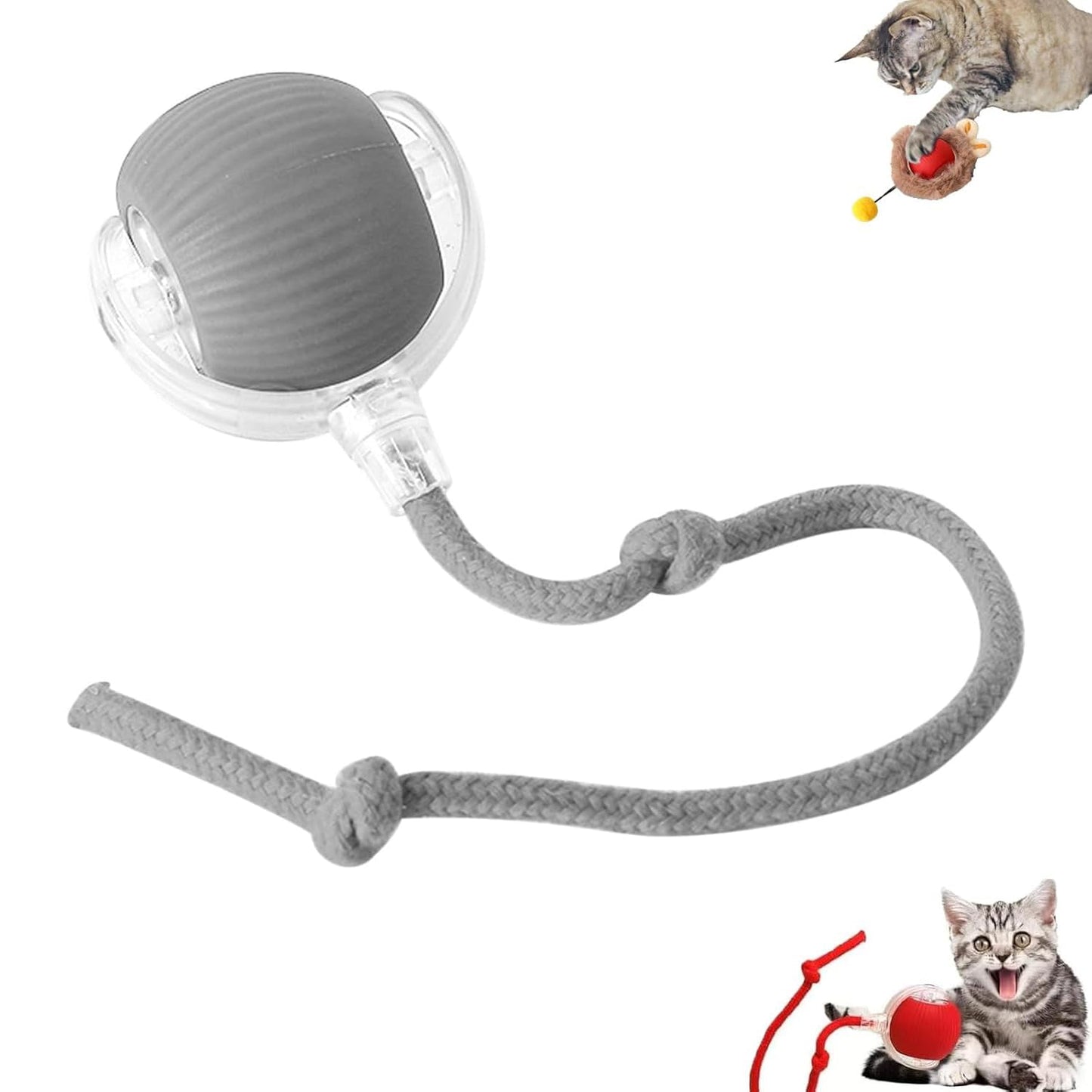 Giocattolo interattivo per gatti, palla elettrica per gatti, giocattolo per gatti, giocattolo elettrico con USB, ricaricabile, 3 modalità di lavoro, 360° Rolling Smart Ball per gatti e cani (rosso)
