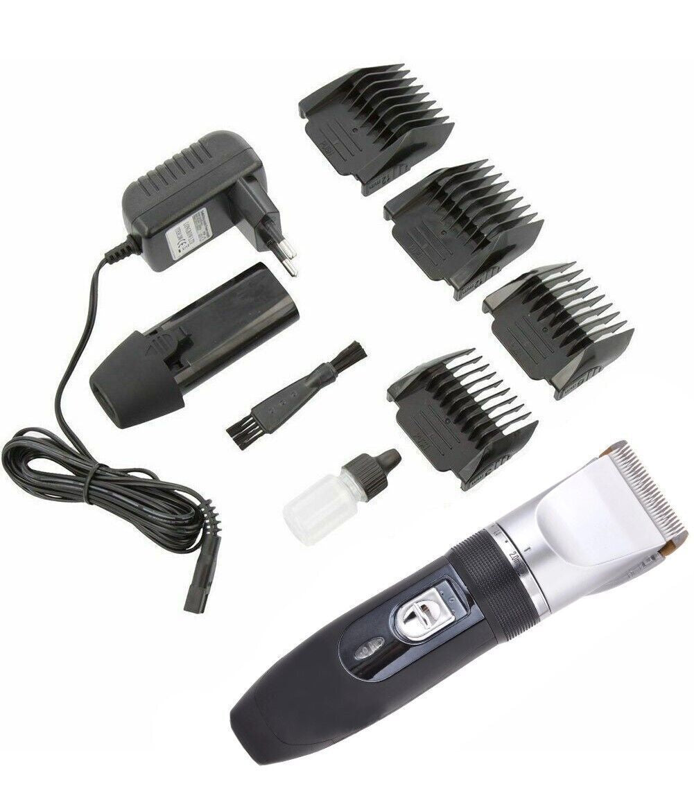 TAGLIA CAPELLI RASOIO BARBA 2 BATTERIE RICARICABILE LAMA CERAMICA RFC-208