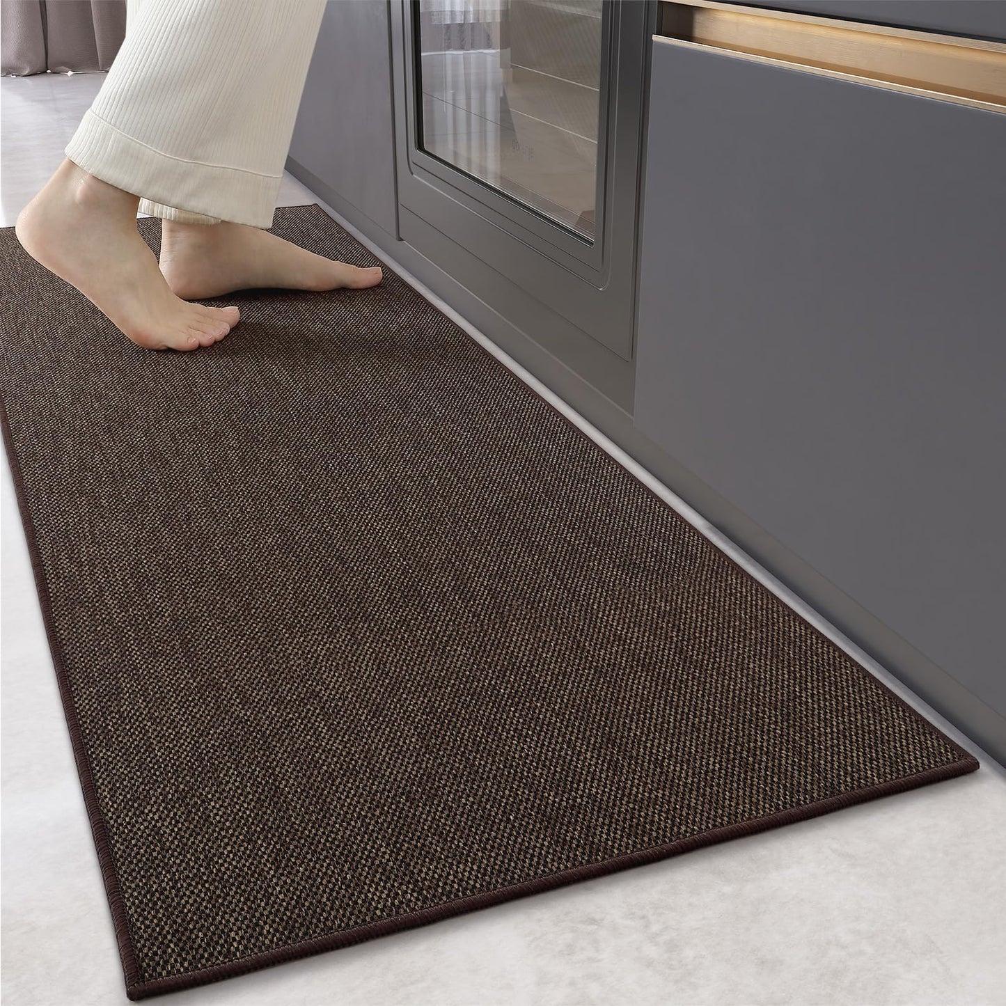 Color G Tappeto Cucina Antiscivolo Lavabile, Tappeti Cucina Tessuto, Passatoia Cucina Assorbente, Tappeto Runner Facile da Pulire, Tappeti per Cucina, Sala da Pranzo, Lavanderia (Beige, 43x120cm)