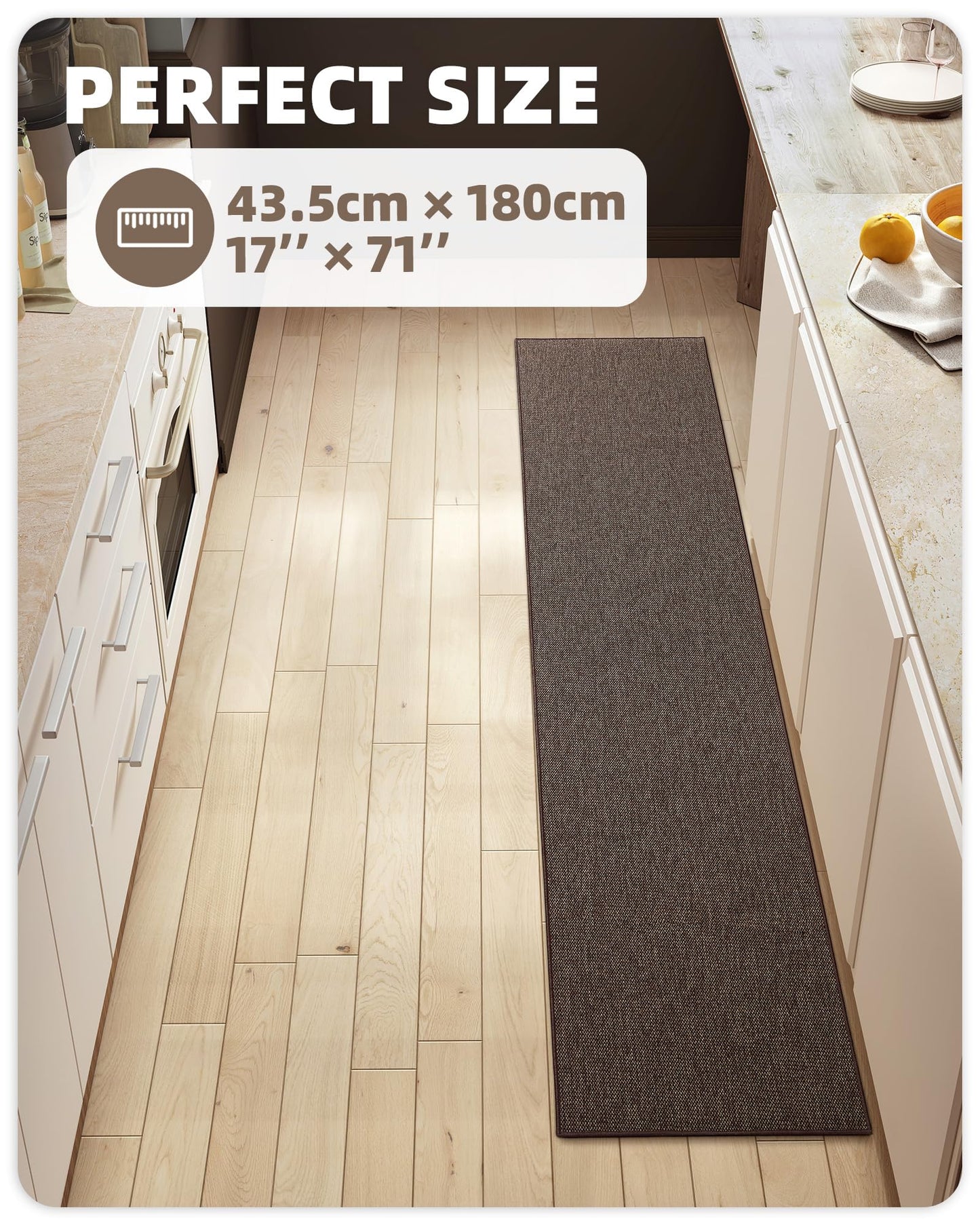 Color G Tappeto Cucina Antiscivolo Lavabile, Tappeti Cucina Tessuto, Passatoia Cucina Assorbente, Tappeto Runner Facile da Pulire, Tappeti per Cucina, Sala da Pranzo, Lavanderia (Beige, 43x120cm)