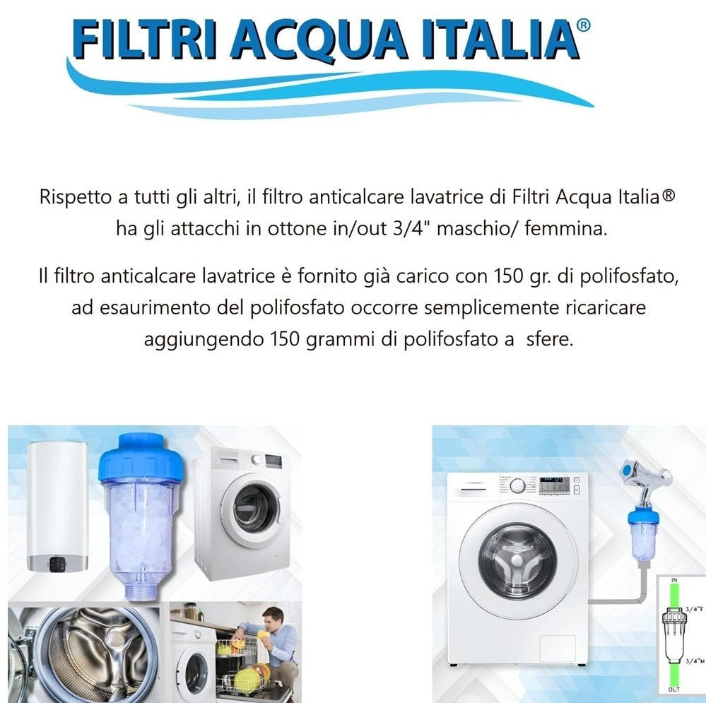 Filtro Anticalcare Lavatrice Lavastoviglie Filtri Acqua Italia®