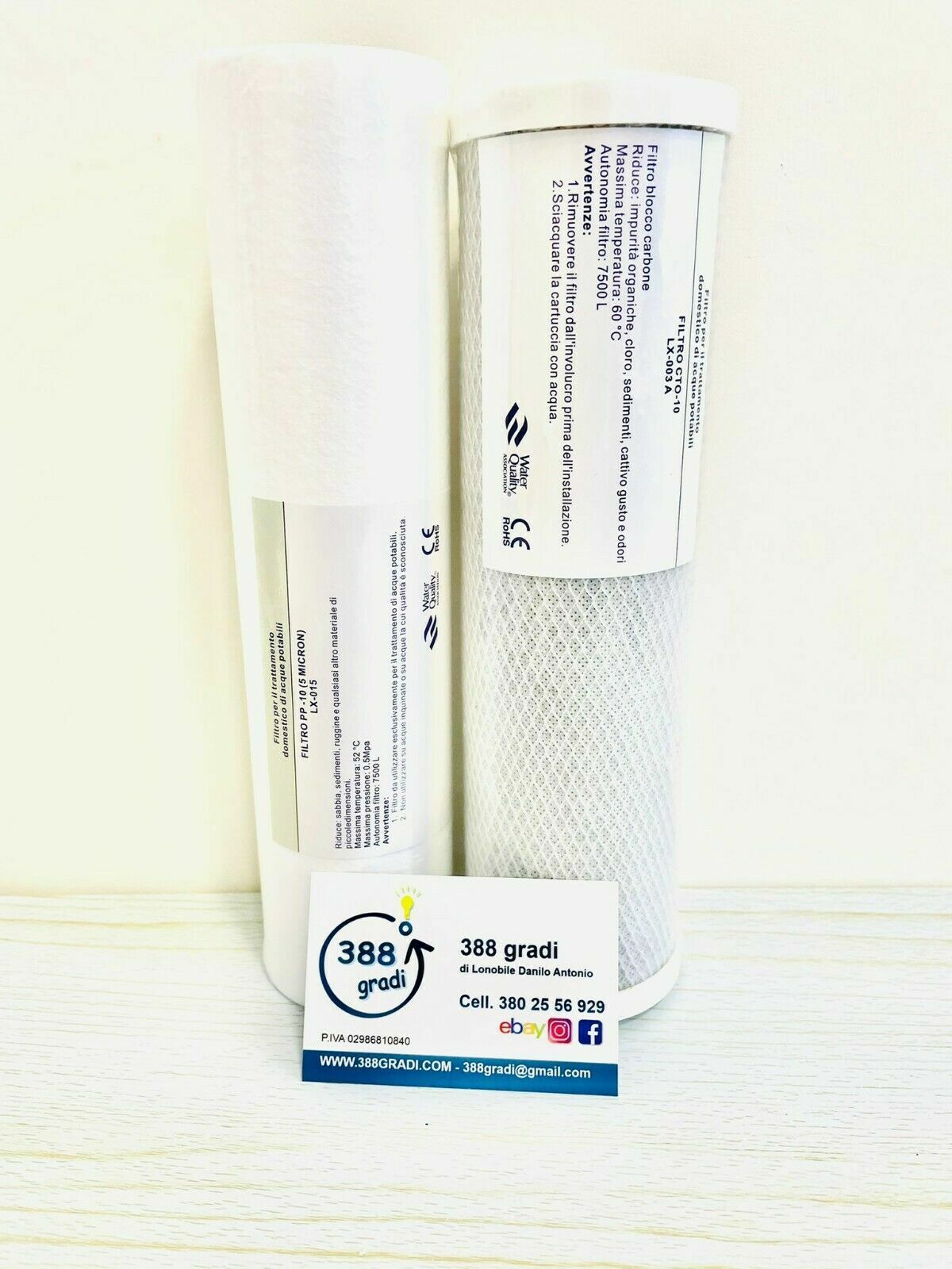 KIT FILTRO TRATTAMENTO ACQUA ø 3/4 ” ANTIRESIDUI ANTICALCARE E CARBONI ATTIVI