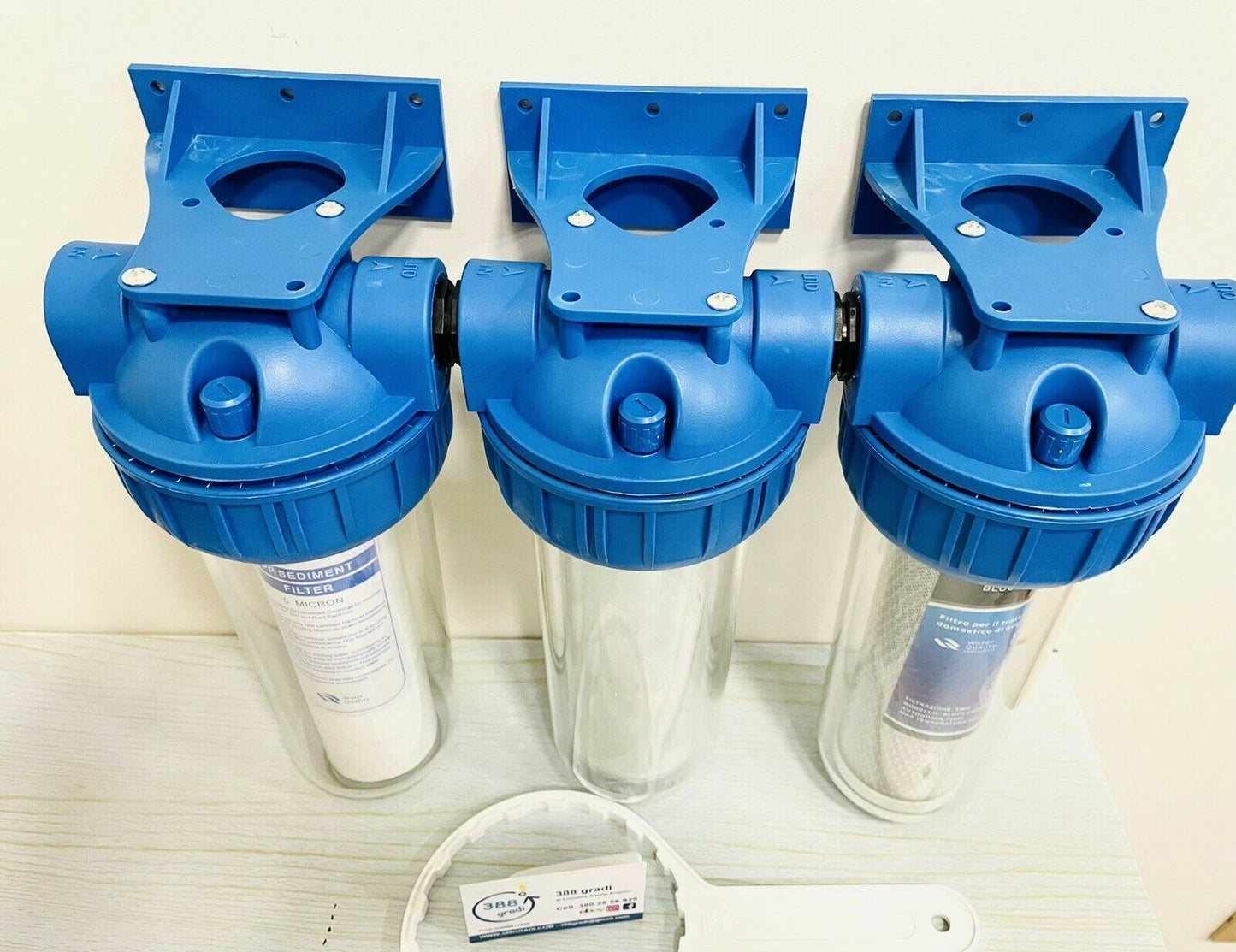 KIT FILTRO TRATTAMENTO ACQUA ø 3/4 ” ANTIRESIDUI ANTICALCARE E CARBONI ATTIVI