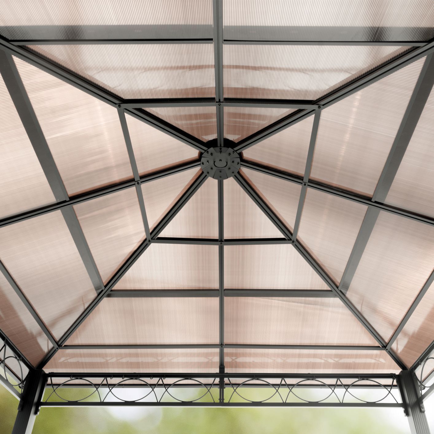 Gazebo da giardino in alluminio 3x3 m gazebo di lusso tetto rigido tetto fisso tenda per feste gazebo