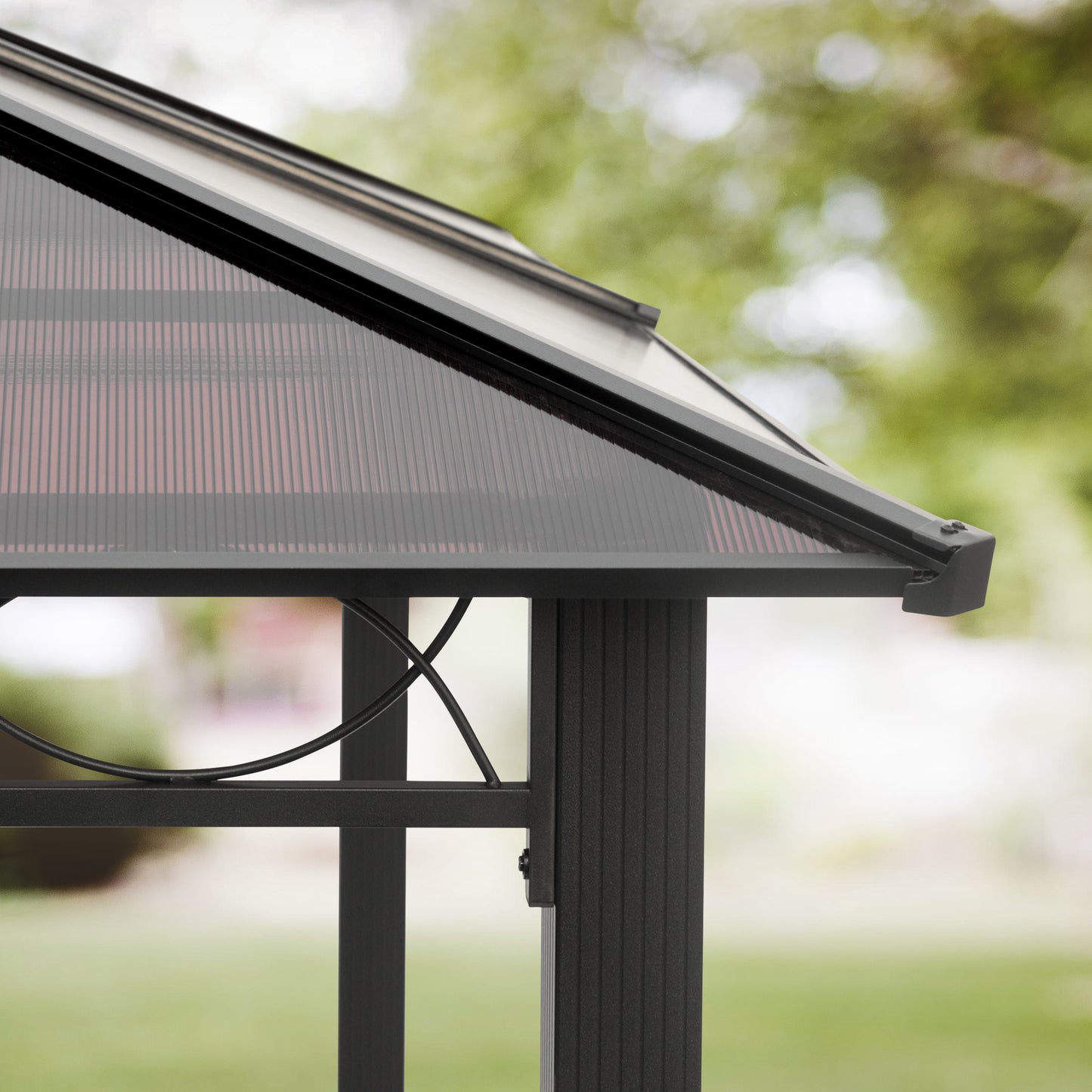 Gazebo da giardino in alluminio 3x3 m gazebo di lusso tetto rigido tetto fisso tenda per feste gazebo