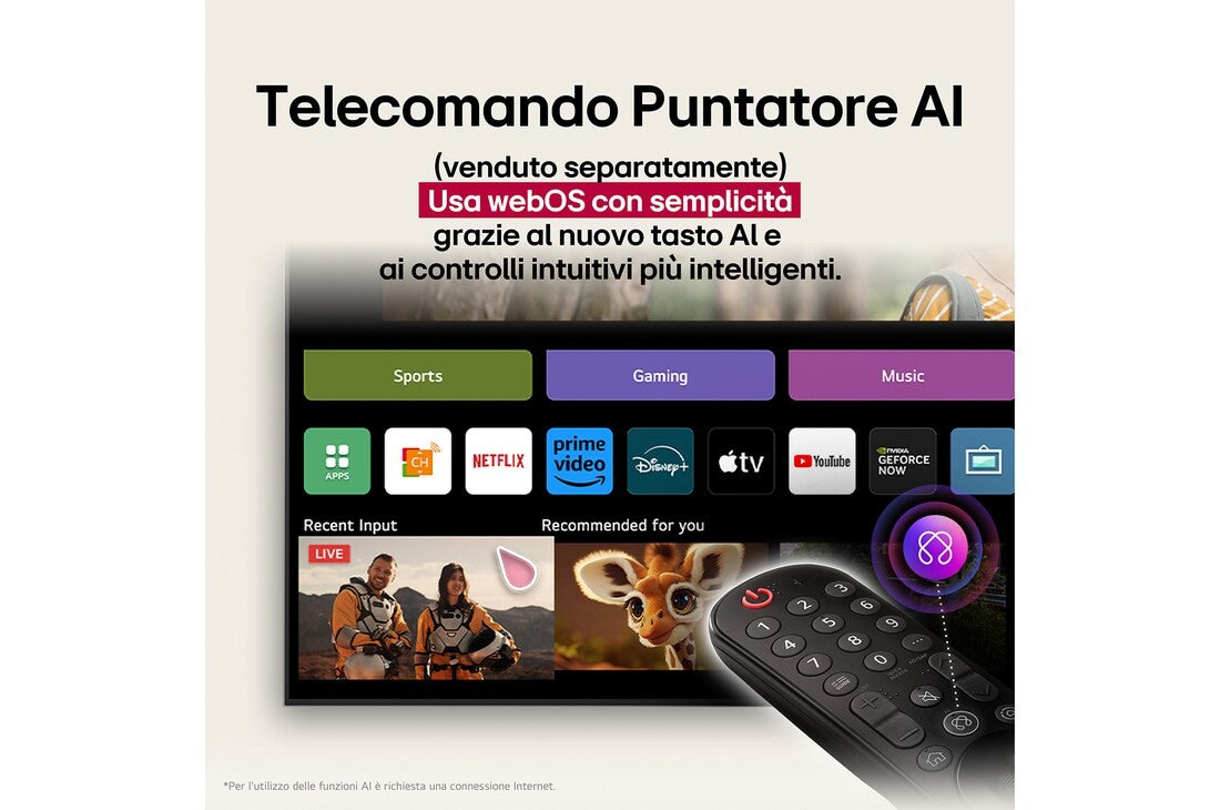 LG TV 55UA73006LA 55 pollici webOS UHD AI UA73 4K Smart TV 2025