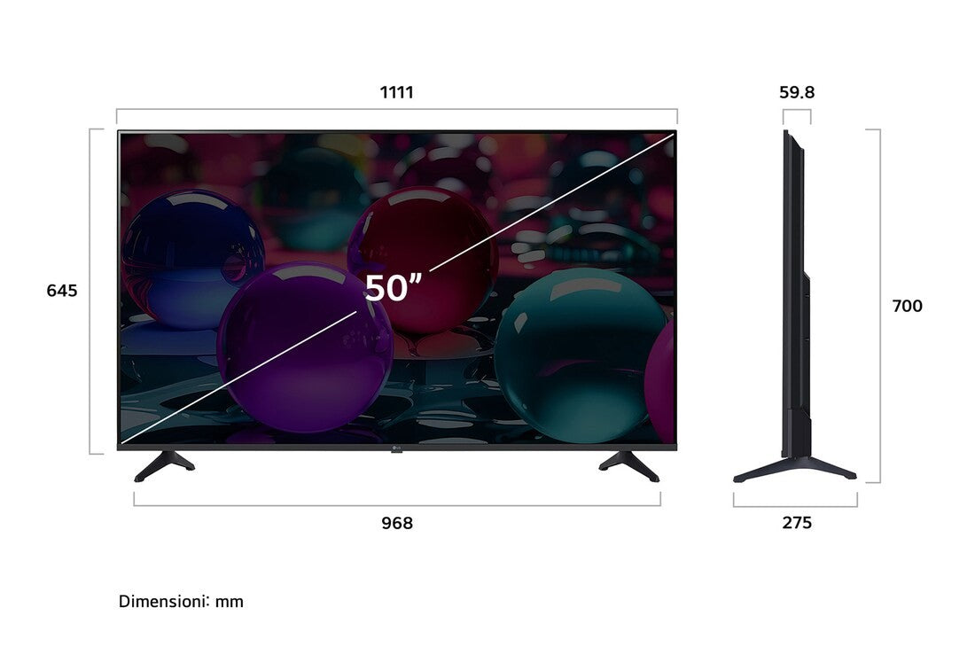 LG TV 55UA73006LA 55 pollici webOS UHD AI UA73 4K Smart TV 2025