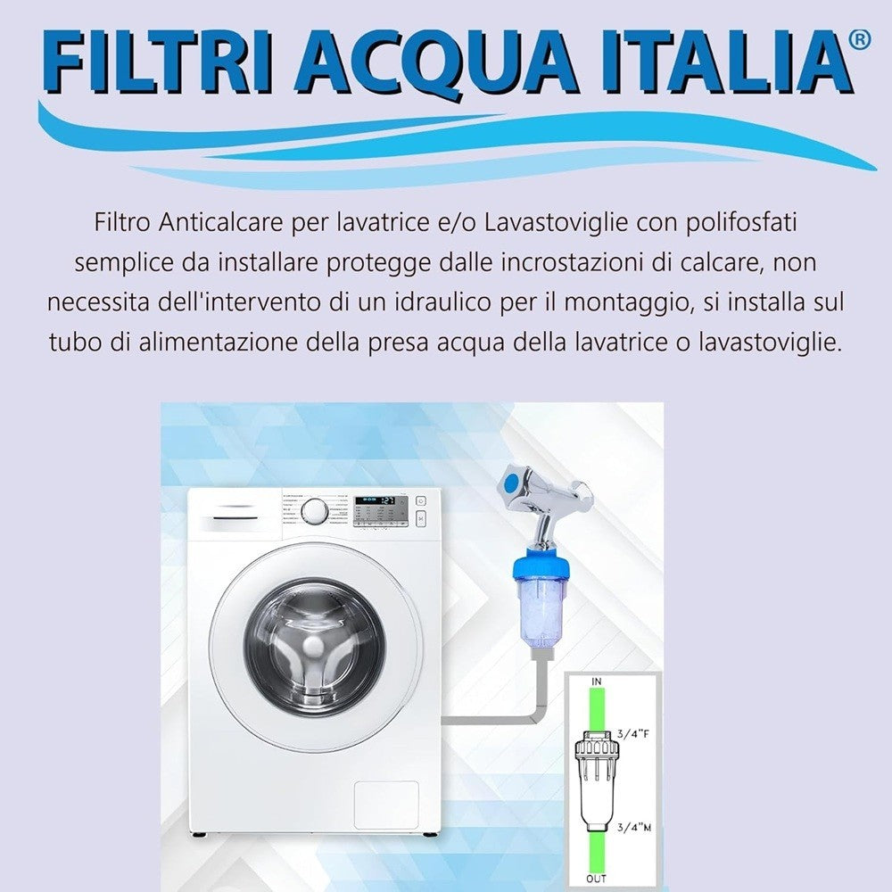 Filtro Anticalcare Lavatrice Lavastoviglie Filtri Acqua Italia®